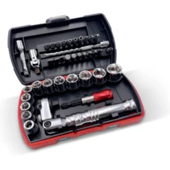 Coffret Douilles 39 Outils 1/4'' Avec Cliquet Telescopique SAM Outillage - 73-R39-2
