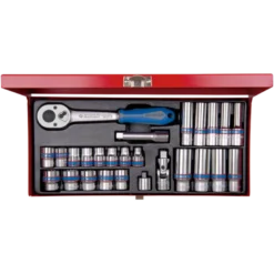 Coffret Douilles 3/8" 12 Pans 7 À 19Mm + Longues 8 À 19Mm King Tony - 3027MR