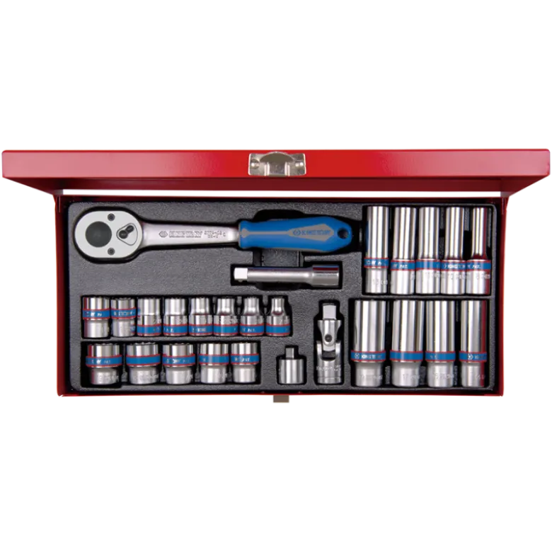 Coffret Douilles 3/8" 12 Pans 7 À 19Mm + Longues 8 À 19Mm King Tony - 3027MR
