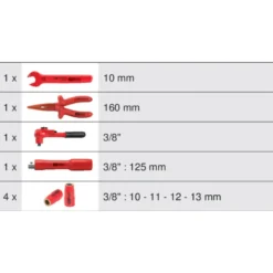 Coffret d'outils isolés 3/8", 8 pièces KS TOOLS 117.1825