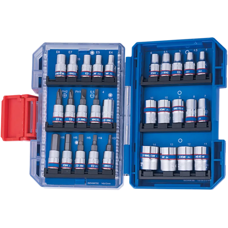 Coffret 1/4" Extra Compact Douilles Et Embouts 48 Pièces King Tony - 2549MREB