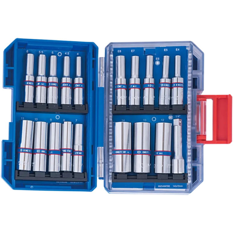Coffret 1/4" Extra Compact Douilles Et Embouts 48 Pièces King Tony - 2549MREB