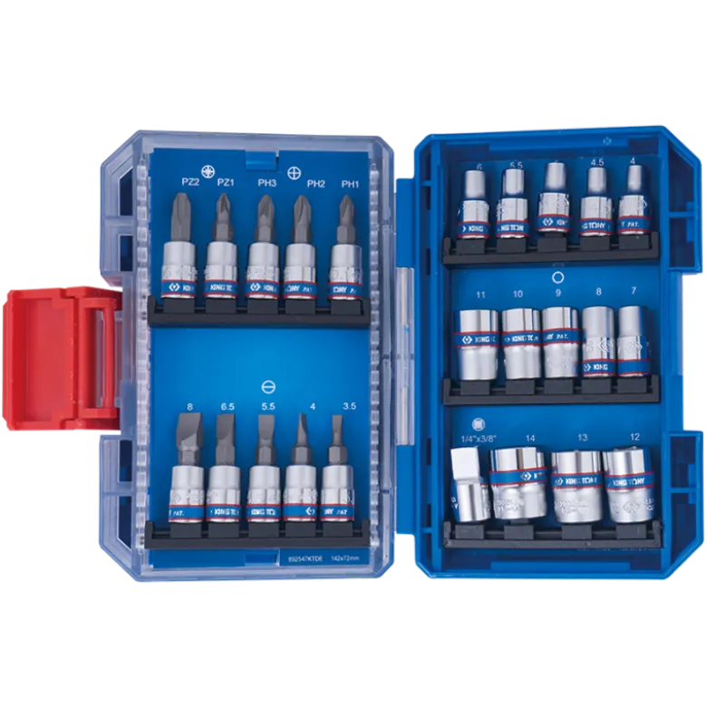 Coffret 1/4" Extra Compact Douilles Et Embouts 47 Pièces King Tony - 2547MREB