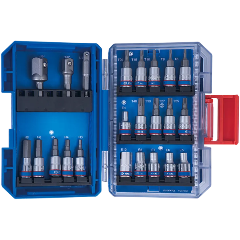 Coffret 1/4" Extra Compact Douilles Et Embouts 47 Pièces King Tony - 2547MREB