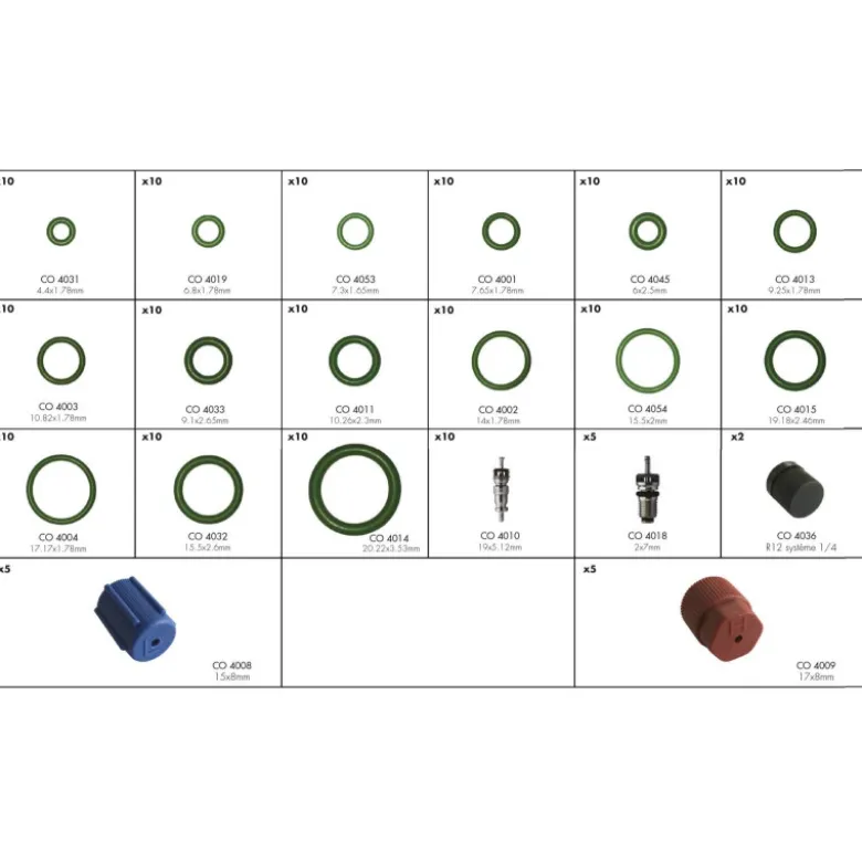 Coffret maintenance climatisation vehicules us (164 pcs) CLAS AC 4033