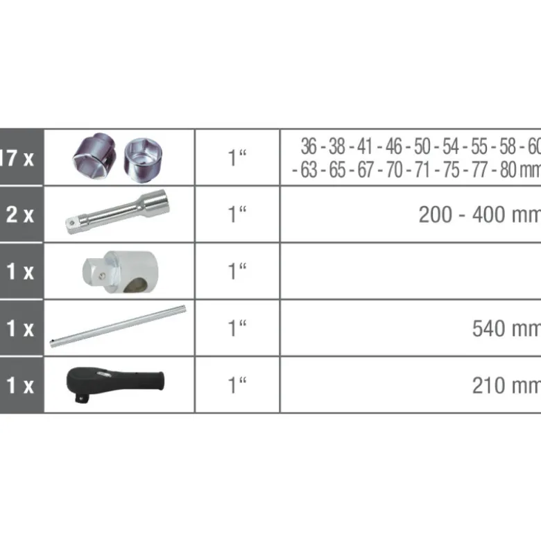 Coffret 22 Pièces de douilles 6 pans 1’’ CHROMEplus KS TOOLS 911.0822