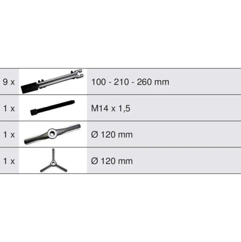 Coffret 12 pièces d’extracteurs universels 2 et 3 griffes KS TOOLS 700.1300