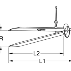 Compas droit à ressort, rayon 138 mm, L.150 mm sur carte KS TOOLS - 300.0402-E