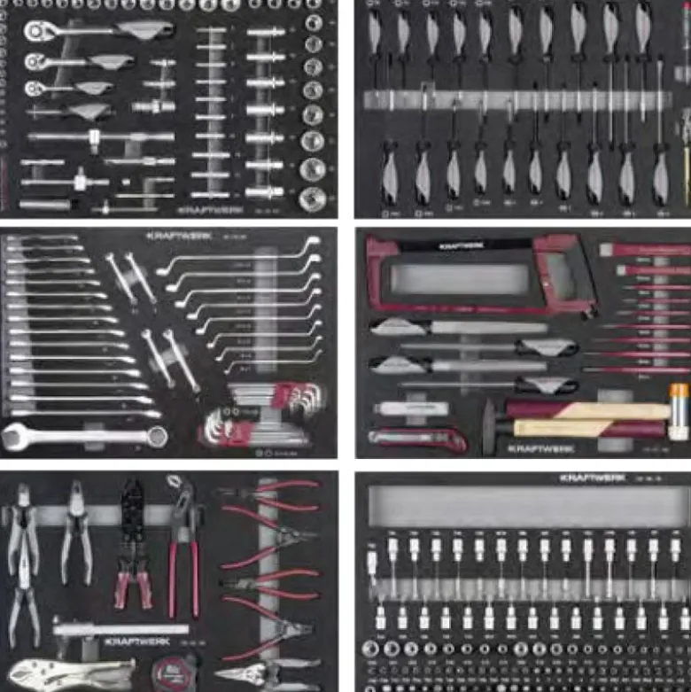 Composition de 304 Pièces Outils de coupe et Douilles 1/4" - 3/8" - 1/2" COMPLETO EVA KRAFTWERK 105.102.099