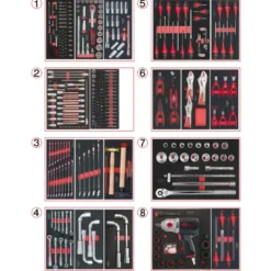 Composition d'outils PL 8 tiroirs pour servante, 354 pièces KS TOOLS 714.0330