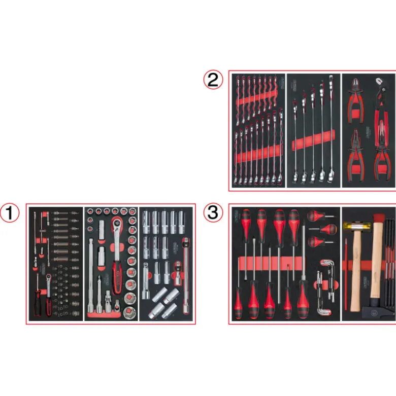 Composition d'outils pour servante 158 pièces KS TOOLS 714.0158
