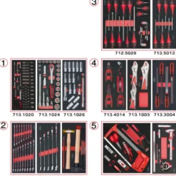 Composition d'outils 5 tiroirs pour servante, 187 pièces KS TOOLS 714.0187