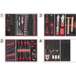 Composition d'outils 4 tiroirs pour servante, 263 pièces KS TOOLS 714.0263
