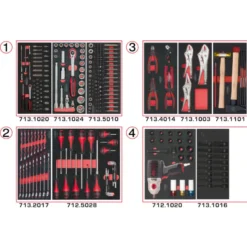 Composition d'outils 4 tiroirs pour servante, 263 pièces KS TOOLS 714.0263