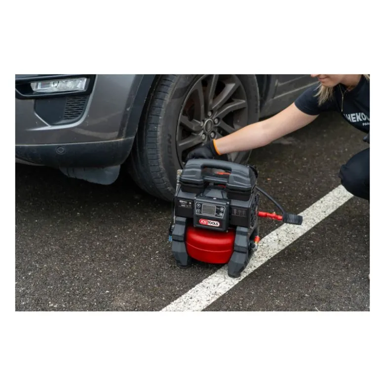 Compresseur d'air portatif silencieux 5L 9Bars 18V sans fil sans batterie ni chargeur KS TOOLS - 165.0816F