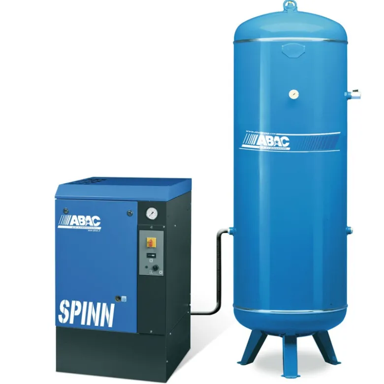 Compresseur d'air rotatif à vis + réservoir 500L 10 Cv 10 Bar Série SPINN ABAC SPINN 10*10V500