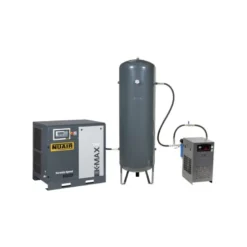 Compresseur d'air à vis 10 CV 10 bar, 500 L, 400 V tri + sécheur NUAIR 251110MDNU