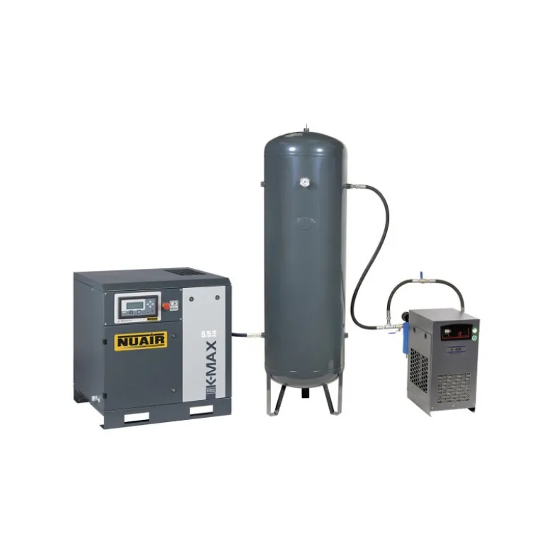 Compresseur d'air à vis 7.5 CV, 500 L, 400 V tri avec sécheur NUAIR 250810MDNU