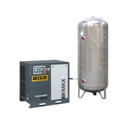 Compresseur d'air à vis 10 CV, réservoir 500 L vertical galvanisé, 400 V tri, pression 10 bar, débit 66 m3/h NUAIR 251109CGNU