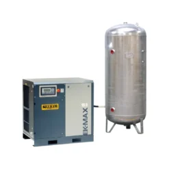 Compresseur d'air à vis 20 CV, Réservoir 500 L vertical galvanisé, pression 10 bar, 400 V tri NUAIR 252110CGNU