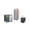 Compresseur d'air à vis 15 CV, Réservoir 500 L vertical galvanisé, pression 10 bar, débit 93 m3/h, 400 V tri + sécheur NUAIR