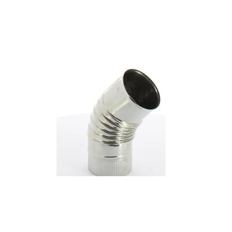 Coude 45° double paroi inox/inox pour fuel ou gaz intérieur ou extérieur Ø153 à 300mm - SOVELOR
