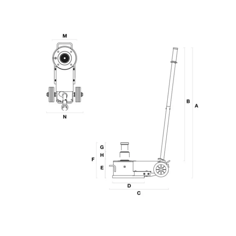 Cric Hydro-Pneumatique Poids-Lourds Portable 2 Vérins 20/40T Cattini - Yak 215/P