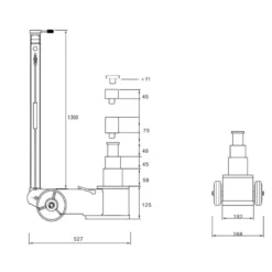 Cric hydropneumatique 10-22-40t CLAS OH 9042N