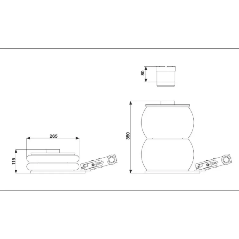 Cric pneumatique 2 boudins 2t CLAS OP 0209