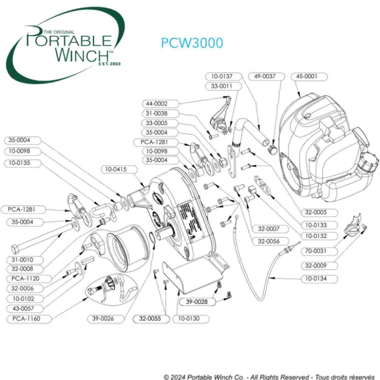 CROCHET ENTREE PCW3000 PORTABLE WINCH - POD-10-0136