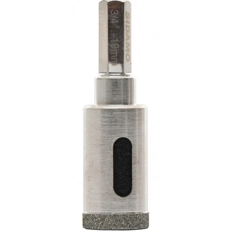 Diamant trépan à eau - D 17 mm à 29 mm / tige 9.6 mm hexagonale SIDAMO