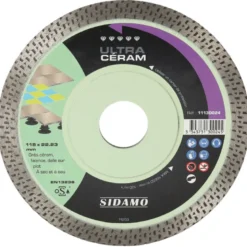 Disque Diamant et Carbure à coronne continue 115 mm ULTRA CERAM SIDAMO 11130024