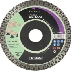 Disque Diamant et Carbure à couronne continue 115 mm PRO CERAM SIDAMO 11130027