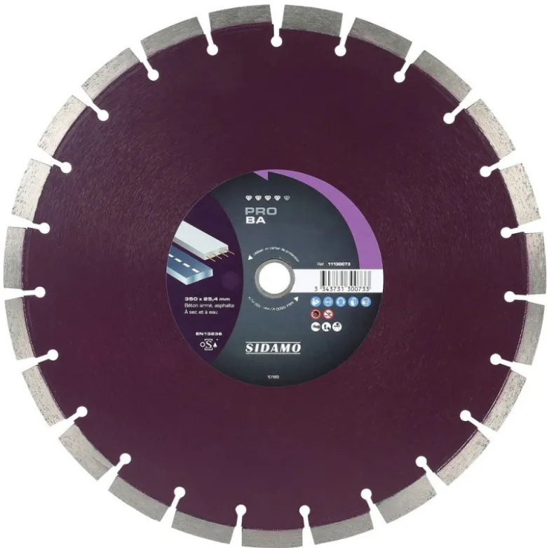Disque diamant PRO BA 350 mm Béton / Asphalte SIDAMO 11130073