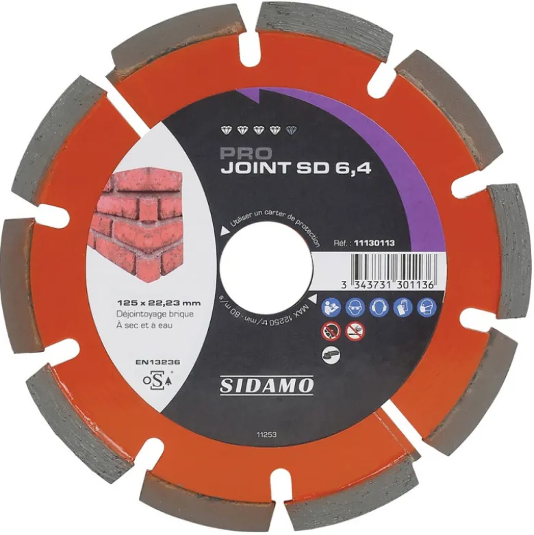 Disque diamant PRO JOINT SA 4 - D 125 mm / Alésage 22,23 SIDAMO 11130113