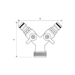 Distributeur 2 directions avec vannes de coupure (filetage femelle BSPP G 1/2 - G 3/4) PREVOST