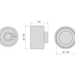 Douille capuchons moyeux bpw 12t 109mm 8 pans CLAS OM 0373