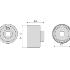 Douille ecrous roulements essieux bpw 16t 6 pans 3/4" CLAS OM 0372