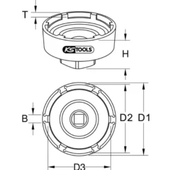 Douille à 6 ergots Ø 100,5 mm pour Mercedes et MAN KS TOOLS 450.0169