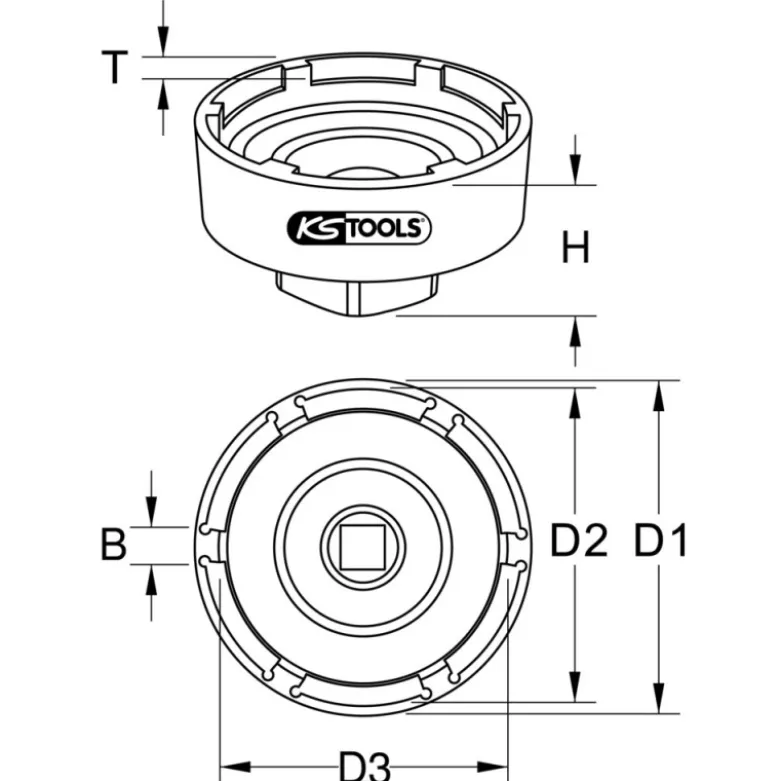 Douille à 6 ergots Ø 100,5 mm pour Mercedes et MAN KS TOOLS 450.0169