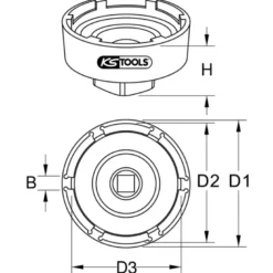 Douille 3/4'' à 4 ergots Ø 58/65 mm pour Scania KS TOOLS 460.1515