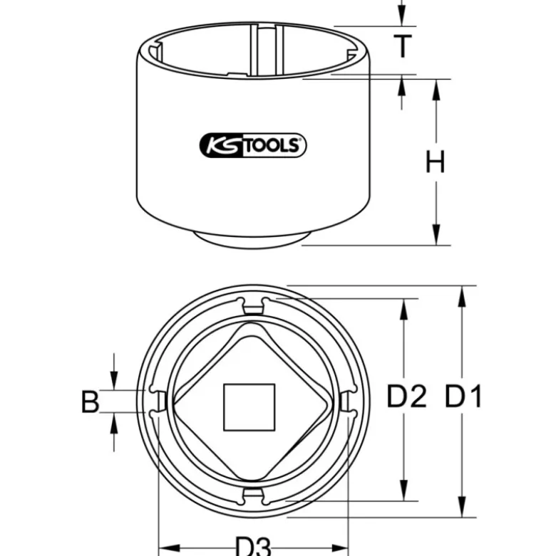 Douille 3/4'' à 4 ergots Ø 72 mm pour Scania KS TOOLS 460.1730