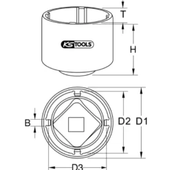 Douille 3/4'' à 4 ergots Ø 72/80 mm pour Scania KS TOOLS 450.0235