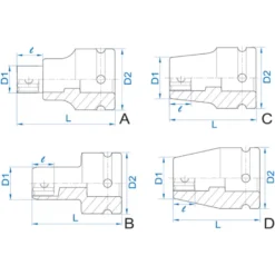Douille Impact 1-1/2" Caterpillar Métrique King Tony