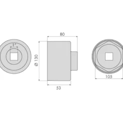 Douille moyeux arriere irisbus/volvo ø105mm 6 pans 1