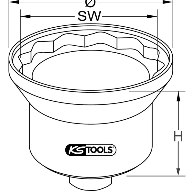 Douille 12 pans pour écrou d'essieu IVECO,1 85 mm KS TOOLS 460.4170
