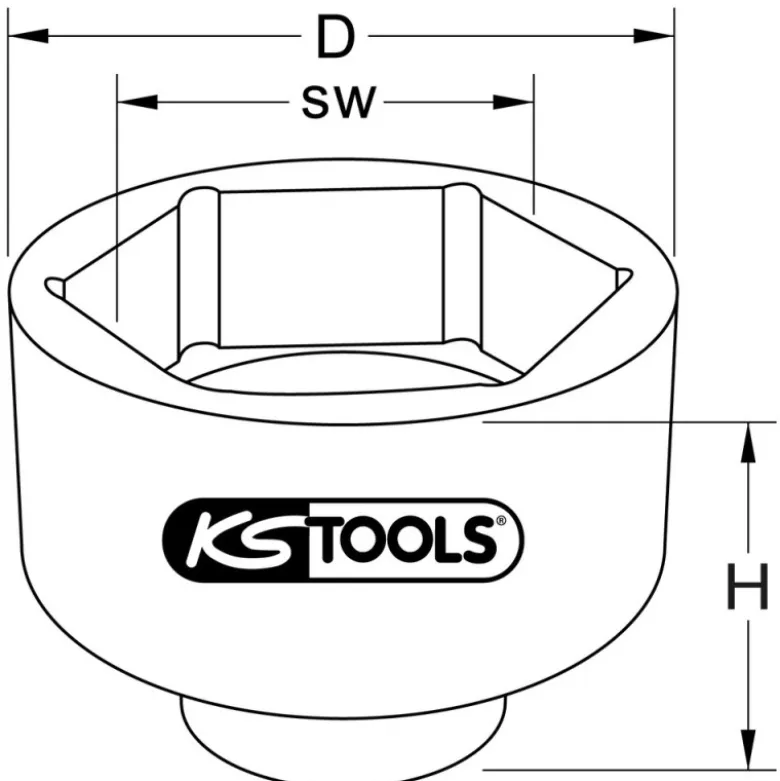 Douille 12 pans pour écrou d'essieu DAF, 1 120 mm KS TOOLS 460.4190