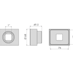 Douille rectangle moyeux man/mercedes 60x76mm CLAS OM 0313