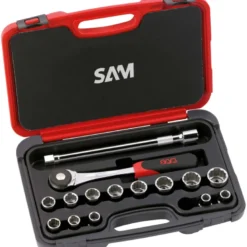 Douilles Et Accessoires 1/2'' - Cliquet Push - Coffret De 15 SAM Outillage - 75-S15P