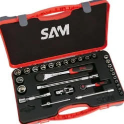 Douilles Et Cliquets 1/4'' 1/2'' - Coffret De 30 SAM Outillage - 75-SR30